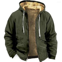 Men's Hoodies Zipper For Men Casual Different Color Winter Clothing Long Sleeve Sweatshirt Hooded Jacket Outerwear