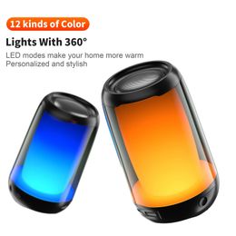 Cell Phone Speakers Portable Bluetooth Speaker 12 kinds Colour lights Night Light Atmosphere Lamps 45MM Loudspeaker QERE Multiple Connexion modes 231018