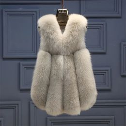 Womens Fur Faux Vests Winter Coat Oversized Sleeveless Jacket Female Warm Vest Fashion Casual Artificial 231017