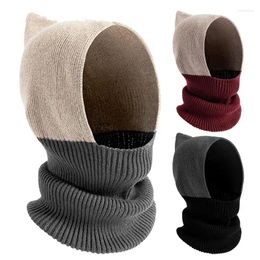 Cycling Caps Scarf Hood Knitted Hat Outdoor Neck Gaiter Warmer Hooded Beanie For Activities