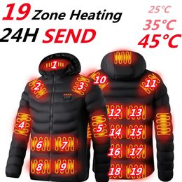 Women's Jackets NEW 19 Areas Heated Jacket Men's Jackets USB Electric Heating Vest For Men Winter Outdoor Warm Thermal Coat Parka Jacket HOT 231018