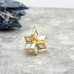 Pendant Necklaces 10Pcs Wholesale Mysticism Handmade Jewellery Soldered Geometric Merkaba White Gold Colour Tin Stained Glass PM42256