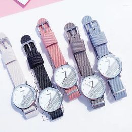 Wristwatches Fashion Geneva Wrist Watch Women Canvas Strap Simple Small Ladies Casual Quartz Clock Gift Montre Femme
