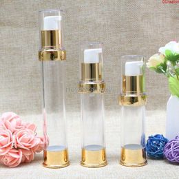 15ml 30ml Frosted Airless Pump bottle Transparent Lid Cosmetic Containerfor serum lotion foundation gel emulsion packing 10pcsgoods Iguws