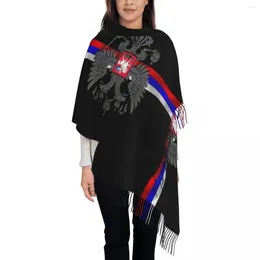 Scarves Women's Scarf With Tassel Russia Proud Large Winter Fall Shawl And Wrap Soviet Russian Flag CCCP Gifts Cashmere