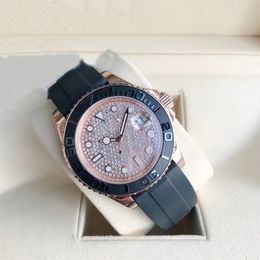 diamond watch mens watch rose gold Automatic Mechanical Montre de Luxe rubber strap Fashion Wristwatch 40mm waterproof 316l