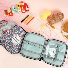 Other Home Storage Organisation Empty Crochet Hooks Bag Needles Knit Organiser Sewing Accessories Singlelayer broken flower bag 231017