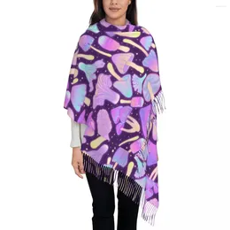 Scarves Mushroom Shawls Wraps For Women Warm Large Long Scarf Pashminas Tassel