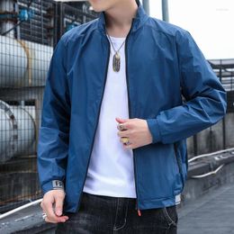 Men's Jackets Lightweight Jacket Men Fashion Clothing Thin Slim Casual Streetwear Korean Coat StCollar Bomber