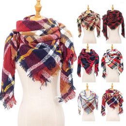 Scarves Ladies' Plaid Thorn Square Scarf Triangle Men Head Fashion