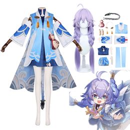 Game Honkai Star Rail Bailu Cosplay Costume Bailu Clothes Dress Wig with Tail Full Suit Halloween Party Women Costumescosplay
