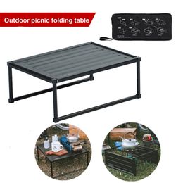 Camp Furniture Portable Folding Picnic Table Lightweight Aluminum Alloy Hiking Camping Table ith Carring Bag Beach Desk Outdoor Furniture 231018