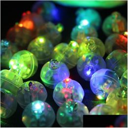 Christmas Decorations 100Pcs/Lot Color Round Mini Led Rgb Flash Ball Lamp Lantern Balloon Lights For Year Deco Wedding Party Decorat Dhe9R