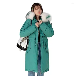 Women's Trench Coats Womens Winter Jackets And 2023 Parkas For Women Long Wadded Female Warm Outwear With A Hood Large Fur Collar Coat