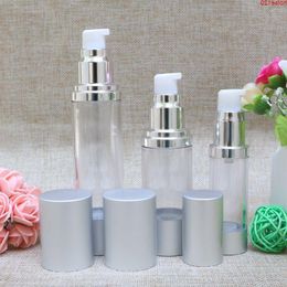 Wholesale 100pcs Transparent Silver Portable Empty Lotion airless Pump 30ml Travel Bottle for Liquid Shampoo Cream Bottlesgoods Dlahh