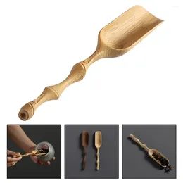 Tea Scoops Wood Scoop Measuring Fu Spoon Root Loose Diffuser Natural For Condiments Sugar Seasoning Salt Bamboo
