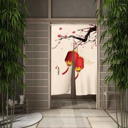 Curtain Japanese Split Noren Door Flowers Linen Doorway For Kitchen Privacy Partition Decoration