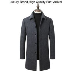 Men's Wool Blends Men 2023 Spring en Pea coat Autumn Long Jacket Man Cashmere s Mens Blend Coat Overcoat Outdoor 231018