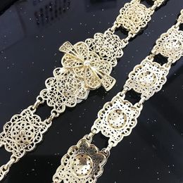 Belts Algerian women's metal waist chain girdle handmade with delicate small size body chain long skirt girl belt Jewellery 231017