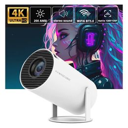 Transpeed Android 11 4K Projector WiFi6 HY300 Allwinner h713 200ANSI BT50 1280720P Dual wifi Home Theatre Outdoor portable 231018