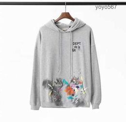 Sweatshirts Men's Hoodies Sweatshirts Hoodie Galleryes Depts Gary Painted Graffiti Used Letters Printed Loose Casual Fashion Men and Women essent 1AUH