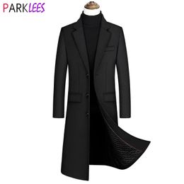 Men's Wool Blends 2023 Long Trench Coat Male Winter Brand Mens Cashmere Slim Fit Woollen Peacoat Windbreaker Manteau Homme 4XL 231018