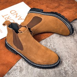 Shoes Leather Warm Winter 818 Men Comfortable Mens Design Male Ankle Boots Lightweight Man Motorcycle Flats 231018 S 159 s