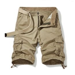 Men's Shorts Summer Casual Beach Pants Multiple Pockets Sports Solid Colour Outdoor Work Band Size