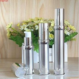 15ml 20ml 30ml Gold Silver Empty Airless Pump Container Travel Metal Essential Lotion Cream Cosmetic Bottle With Pump#1221goods Gsleo Sqlnh