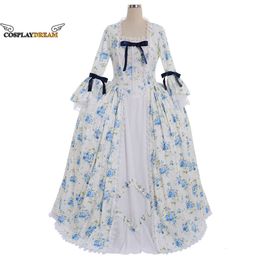 Cosplay Cosplay Renaissance Rococo Floral Dress Marie Antoinette Baroque Ball Gown Medieval Princess Noblewoman Costume for Halloween CarnivalCosplayCosplay