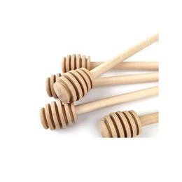 Party Favor 500Pcs/Lot Arrive Mini 15Cm Long Wooden Honey Dippers Wedding Favors Dipper Spoon Gift 333Qh Drop Delivery Home Garden F Dhmmc