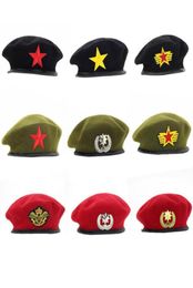 Military Cap men Without Badge Solider Army Hat Man Woman Wool Vintage Beret Beanies Caps Winter Warm Hat Cosplay Hats for Woman2661066