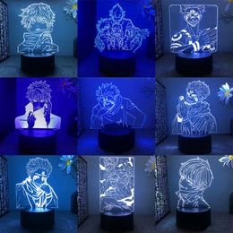Novelty Items Jujutsu Kaisen Gojo Satoru Nanami Kento Sukuna 3d Led Lamp for Bedroom Anime Figure Night Lights Mange Avatar Room Decor Gift 231017