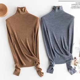 Women's Sweaters Wool Fashion Women Top Brown Sweater Tops Pullover Womens Clothes Winter Turtleneck Long Sleeve Red Korean Clothing