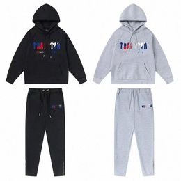 Mens Hoodies Trapstar full Tracksuit rainbow towel embroidery decoding hooded sportswear men womens sportswear suit zipper trouser3311