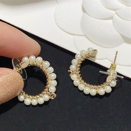 Fashion Earrings Beaded Pearl Earrings for Woman High Quality 925 Silver Needle Earrings Personality Charm Jewellery Supply3093
