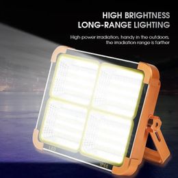 Outdoor Gadgets 1000W Portable Lanterns Flood Solar Light Floodlight Outdoor Camping Rechargeable Emergency Night Market Lights LED Tent Light 231018