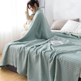 Blankets Cotton Knitted Throw Blanket Soft Skin-friendly And Breathable Single Office Summer Towel Thin For Beds