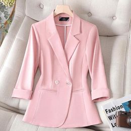 Women's Suits Plus Size Single Button Blazers For Women 2023 Fashion Office Ladies Turn Down Collar Coats Chic Casual Solid Slim Blazer