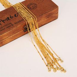 Whole Gold GP Thin Chain Necklace For select Girl Women Men 12pcs Lot assemble Length 50CM284O