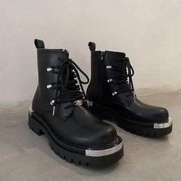 Boots Original Style Men's Platform Fashion Height Increasing Leather Men Designer Derby Shoes Street y 231018