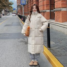 Women's Trench Coats Down Parka Super Long Jacket Female Over Knee Length Winter Parkas Woman Thick Black Blue Coat In