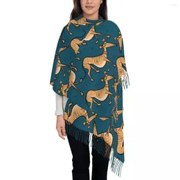Scarves Womens Scarf With Tassel Greyhound Whippet Lurcher Dog Long Soft Warm Shawl And Wrap Animal Reversible Pashmina