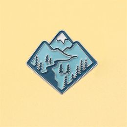 Mountain Adventure Enamel Pins Cute Forest Landscape Outdoors Explore Nature Metal Cartoon Brooch Fashion Jewelry Lapel Badges11937