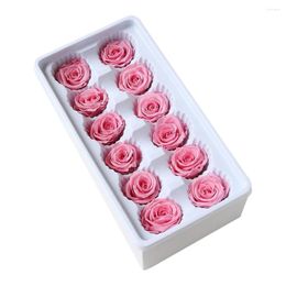 Decorative Flowers 12 Pcs/Box Preserved Flower Bouquet Accessory Rose Artificial Fake Fresh