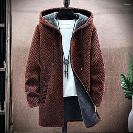 Men's Suits Stylish Men Sweater Male Jacket Drawstring Pockets Knitting Relaxed Fit