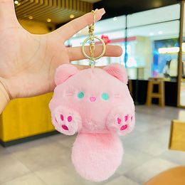 Cute Tuan Tuan Cat Plush Toy Keychain Pendant Wholesale Cute Schoolbag Pendant Doll Keychain Small Gift