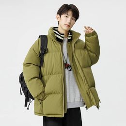 Men's Down Parkas Winter Padded Jacket Corduroy Fake Two Pieces Coat Stand Collar Zipup Windbreaker Waterproof Outerwear Unisex Warm 231017