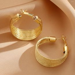 Hoop Earrings Trendy Geometric Multi-layer Thick Fashion Gold Colour Big Round Circle For Women Punk Hiphop Jewellery
