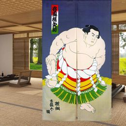 Curtain Sumo Wrestler Print Noren Japanese Style Doorway Bedroom Bathroom Partition Door Curtains Entrance Hanging Half